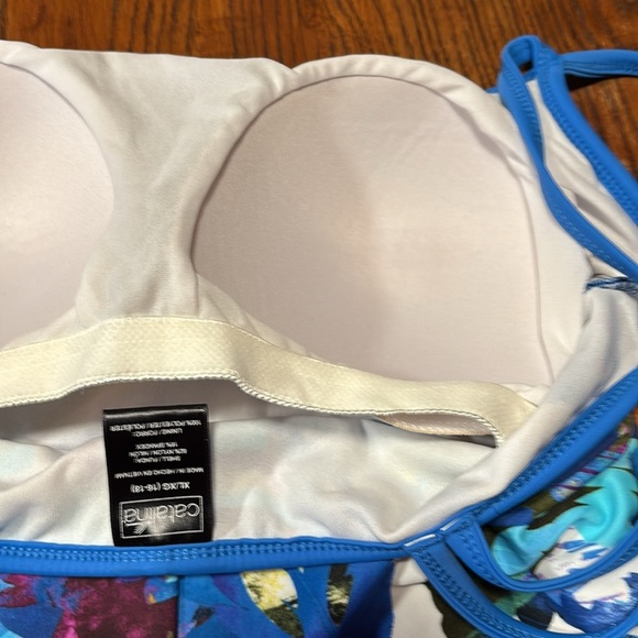Catalina Swimsuit Blue Print Fully Lined Multi-Colored Size XL (16/18) - Picture 5 of 10